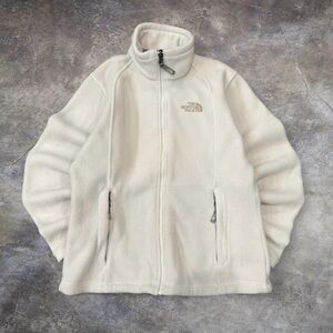 Vintage The North Face Women’s White Full Zip Glacier Fleece Jacket –Size Medium